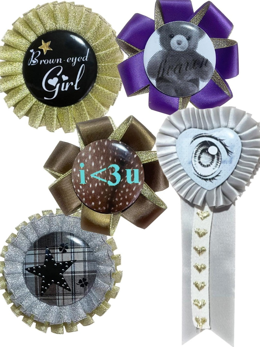Elegant Lace Trim Floral 8Cm Round Badge Brooch Set Pins For Bags Accessories