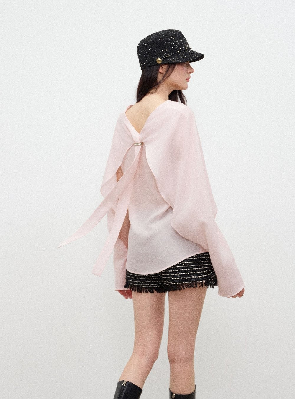 Blush Twist Drape Top