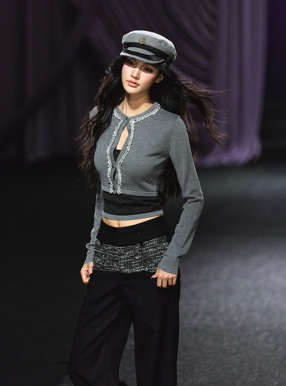 Sparkle Wool Knit Cardigan Set