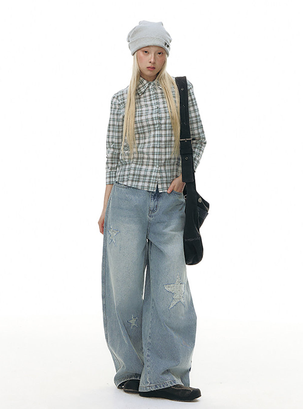 Twinkle Star Wide Denim Pants (2color)