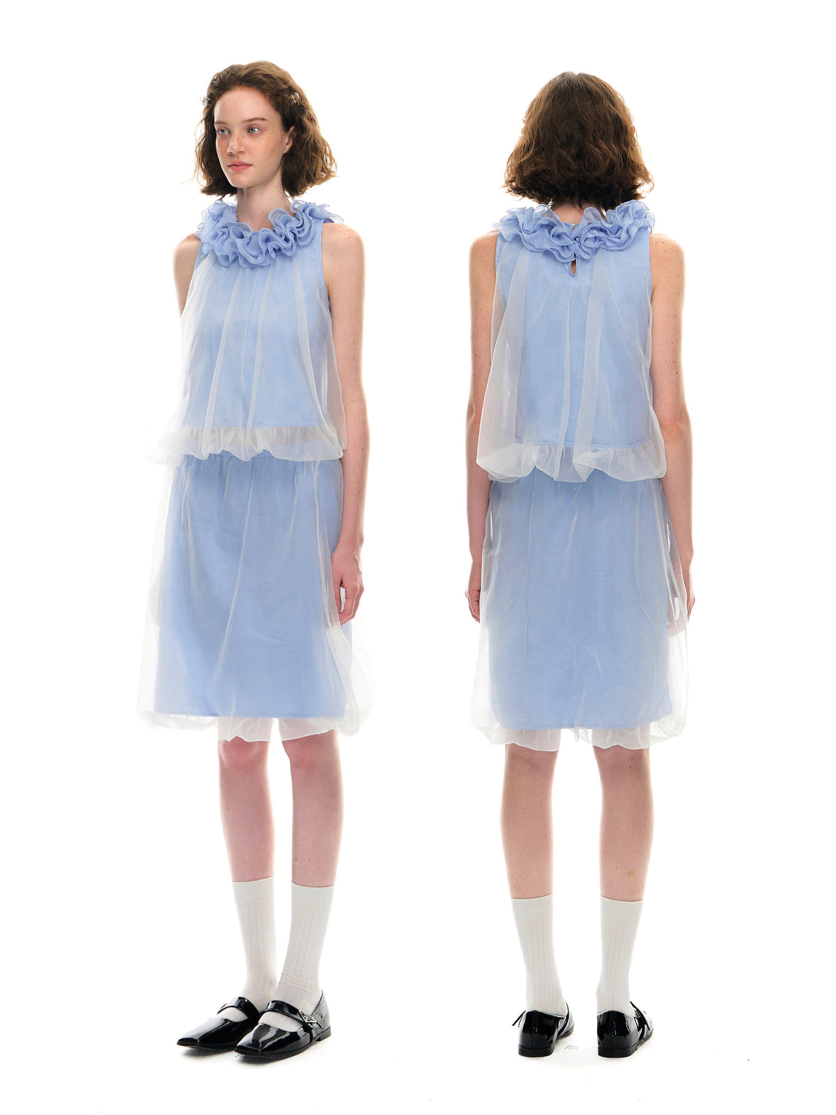 Romance Nanci Floral Collar Tulle Top & Skirt Set