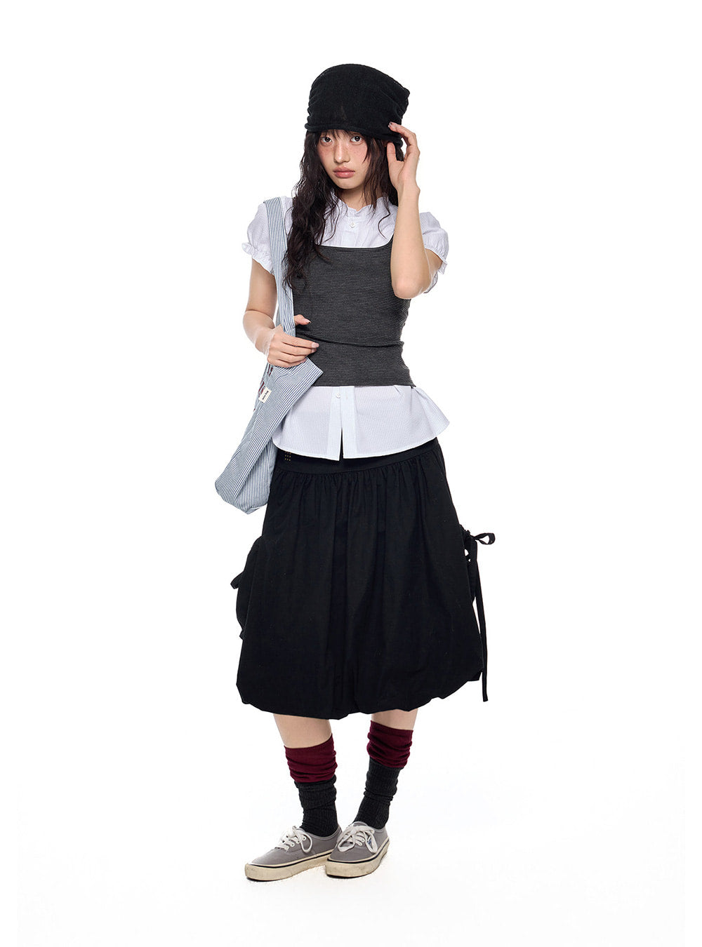 Cross Puff Pocket Skirt (2color)