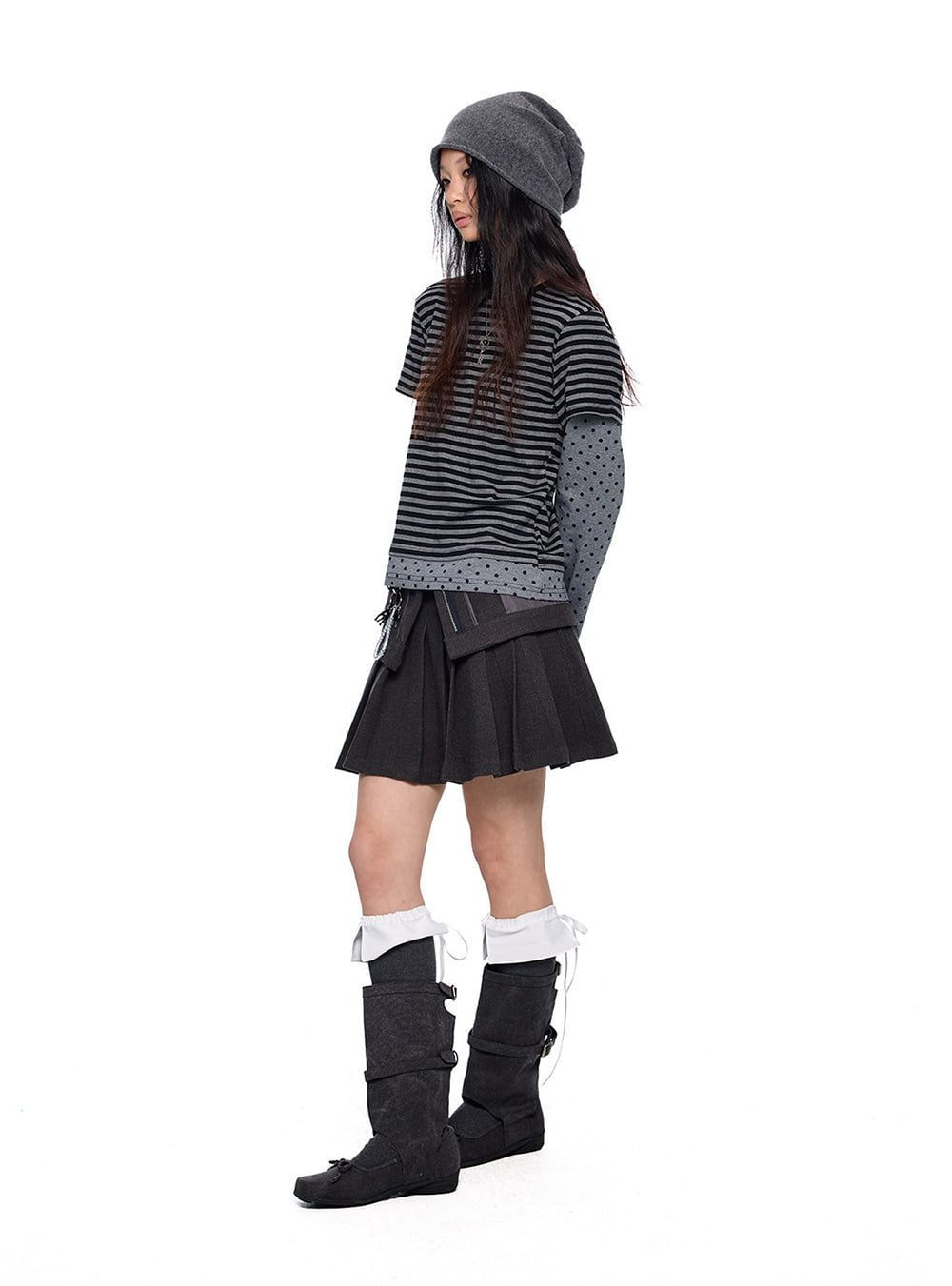 Stripe Dot Layered Top (2color)