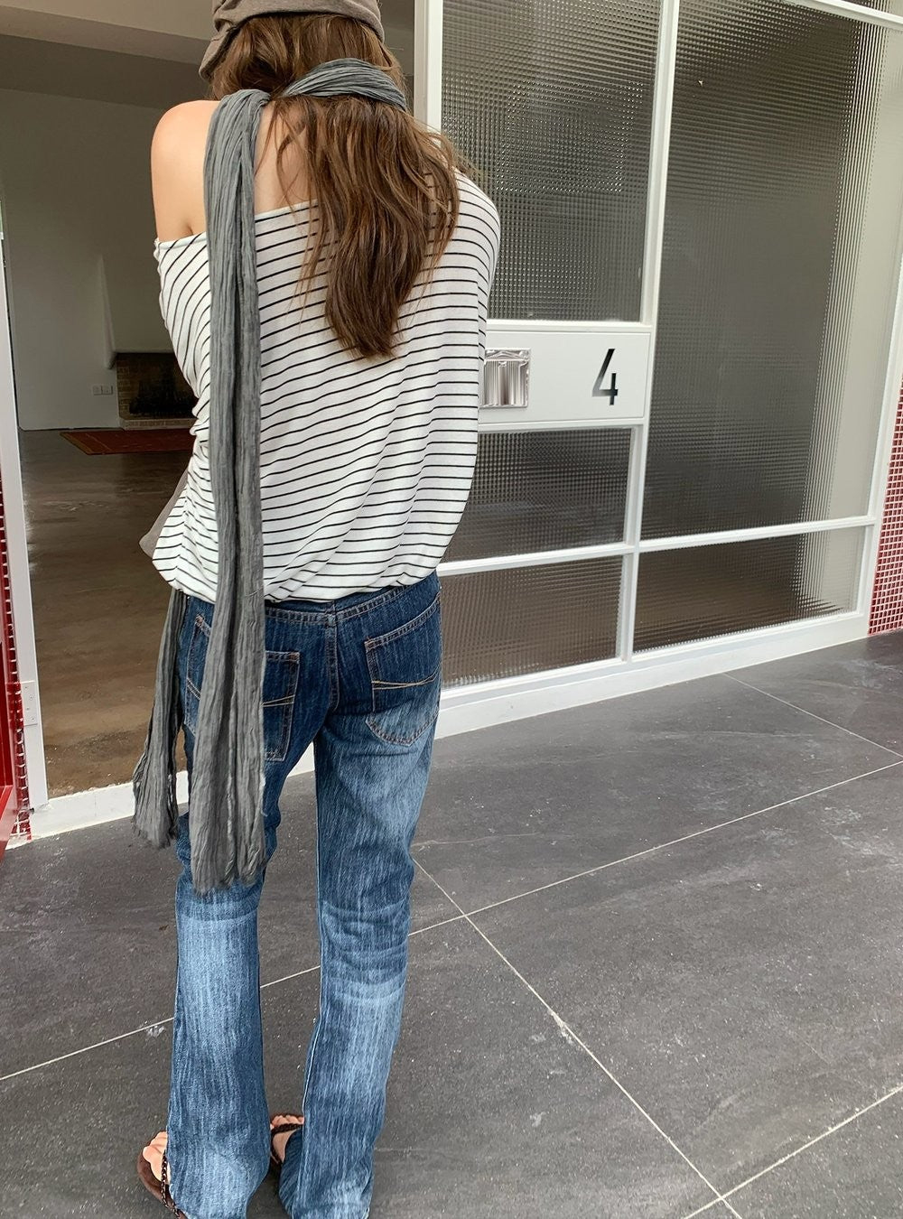 Indigo Texture Denim Pants