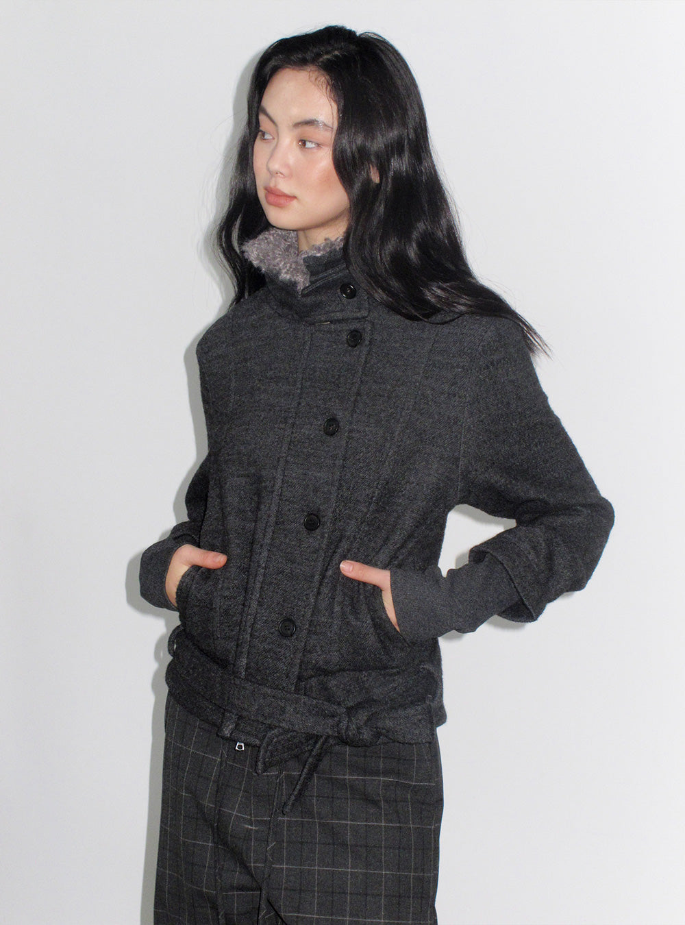 Winter Wool Fur Collar Short Coat