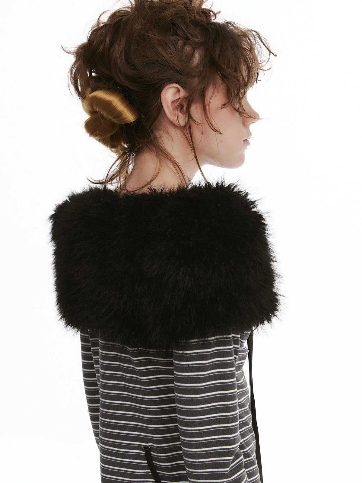 Original Design Cropped Boatneck Open Front Cardigan Women Black Deer Accessories