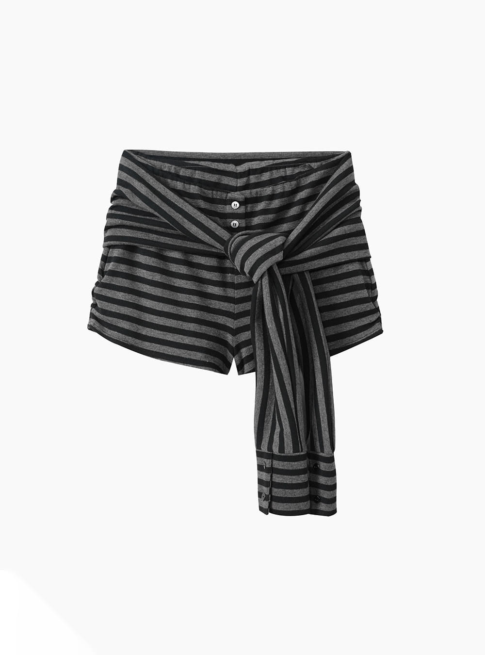 Wrap-Tied Stripe Layer Shorts (2color)