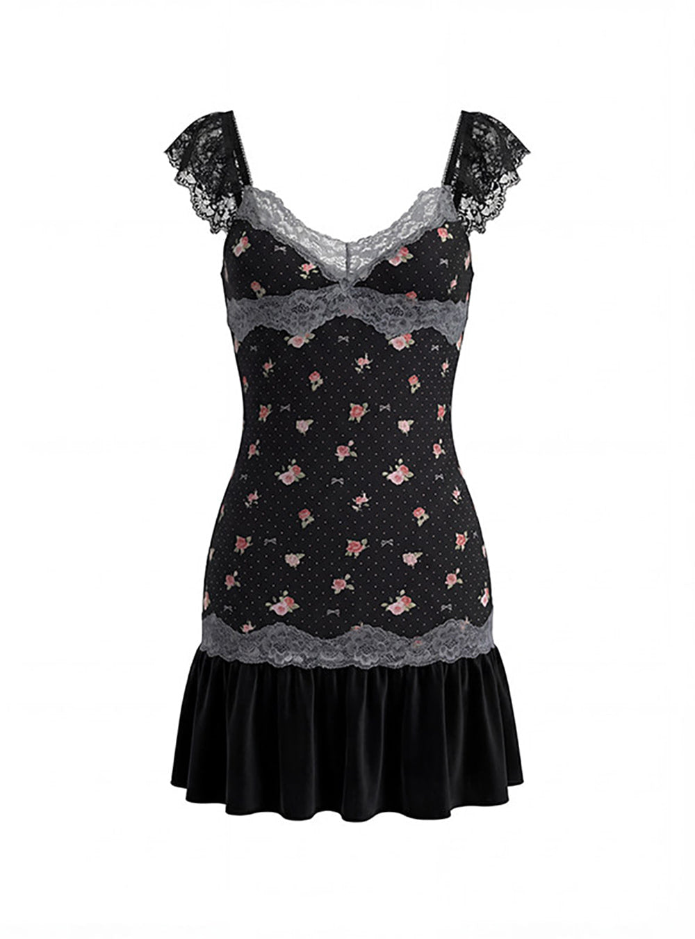 Vintage Lace Floral Knit Dress