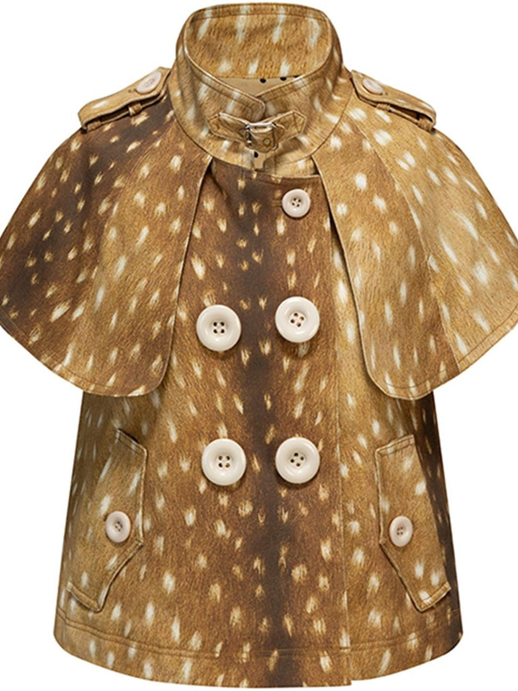 Windproof Cotton Stretch Cute Cropped Doublebreasted Unisex Polka Dot Blouses