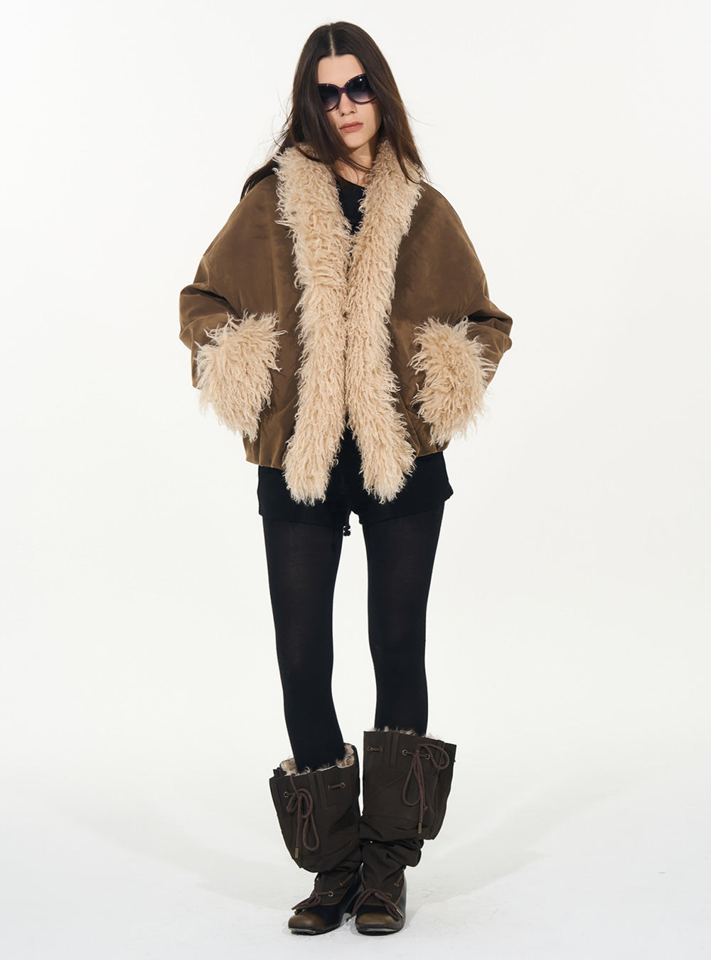 Brown Suede Fur Jacket
