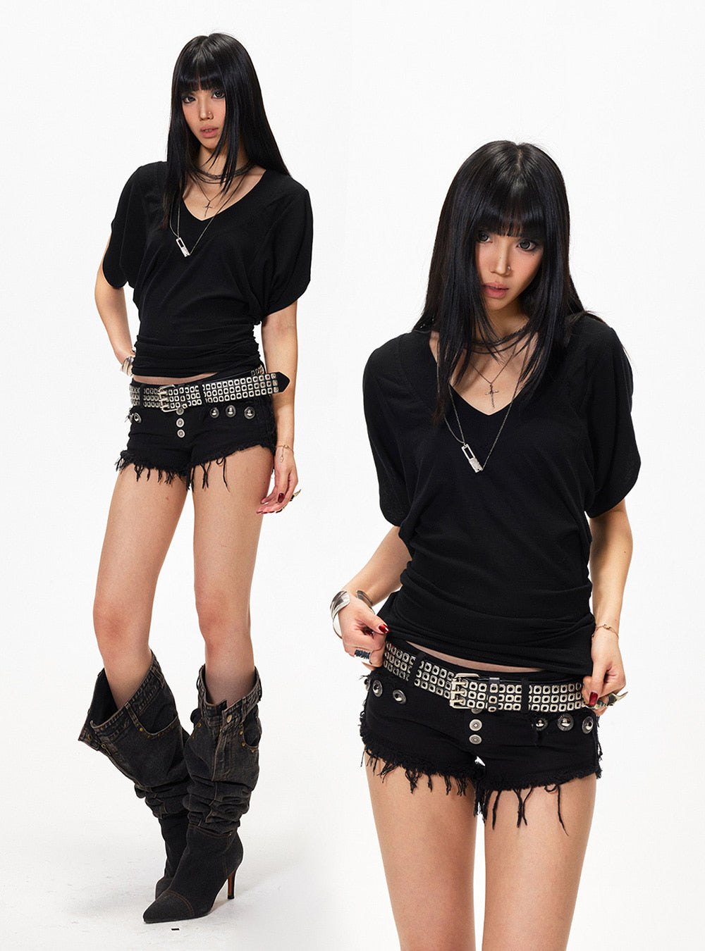 Obsidian Drift V-Neck Top