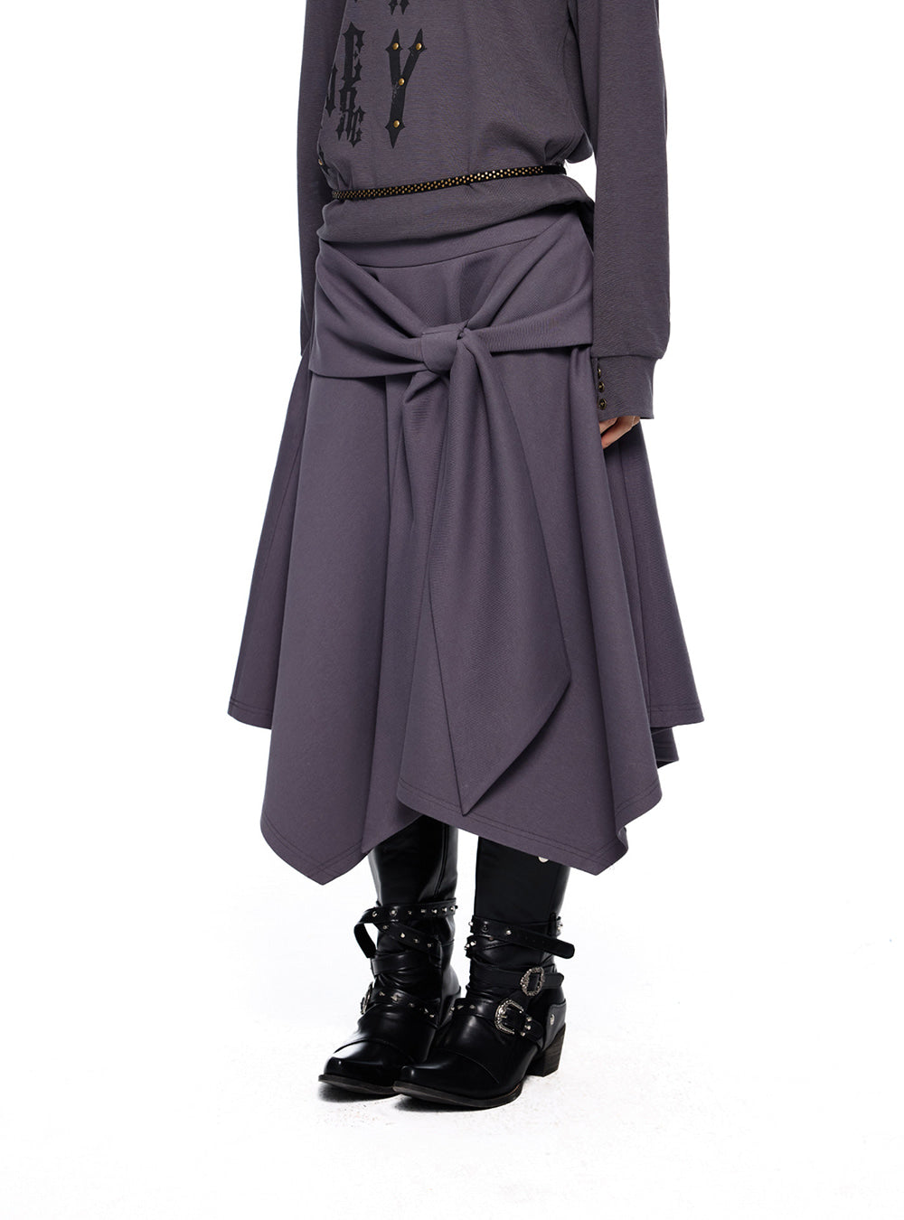 Slant Zip Hood & Wrap Skirt (2color)