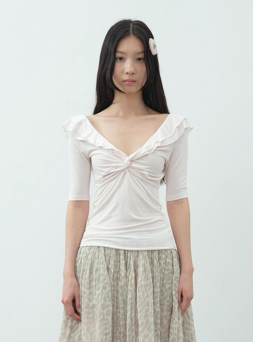 Peony Ruffle Twist Top