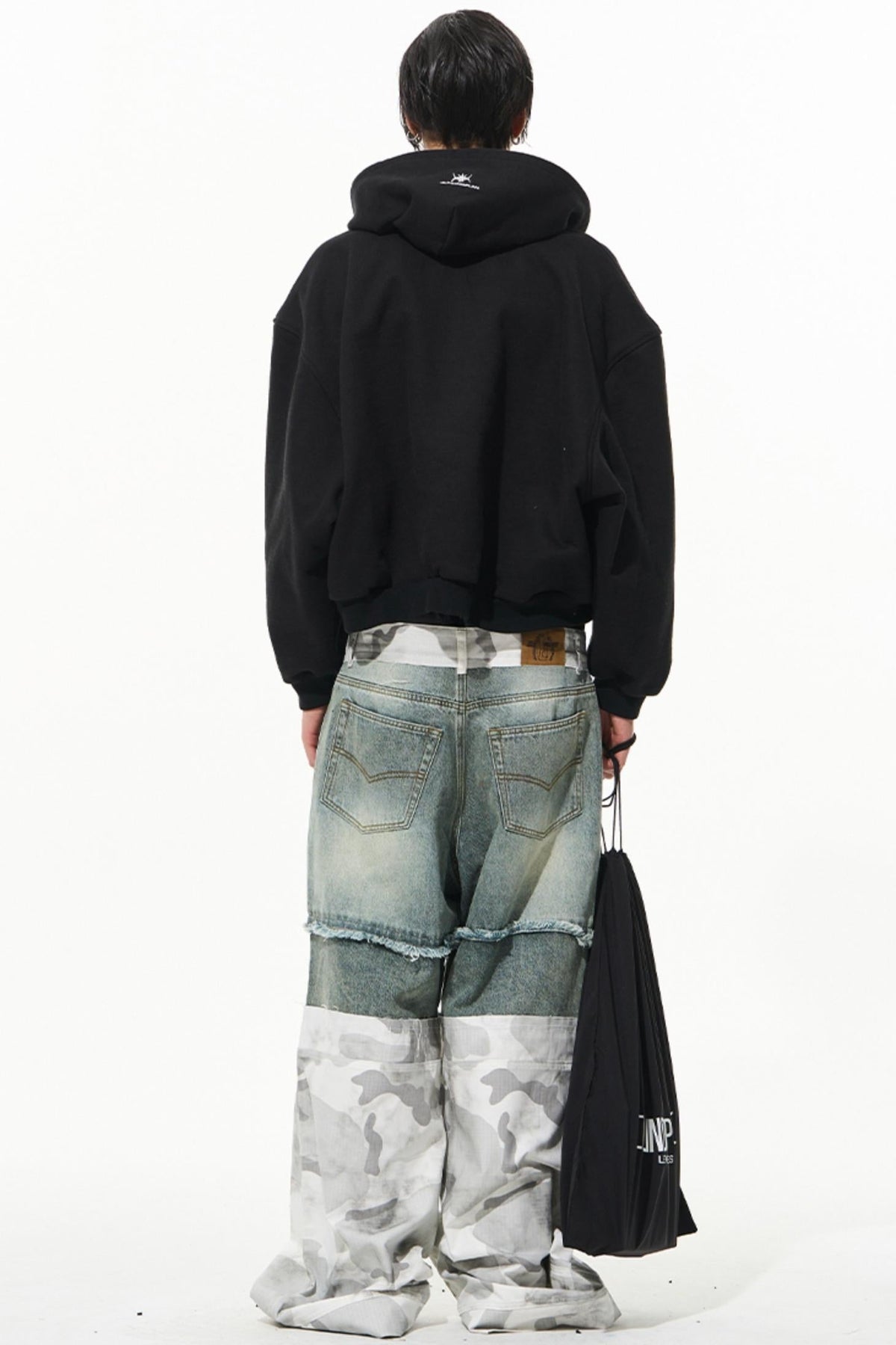 Camouflage Patchwork Denim Trousers