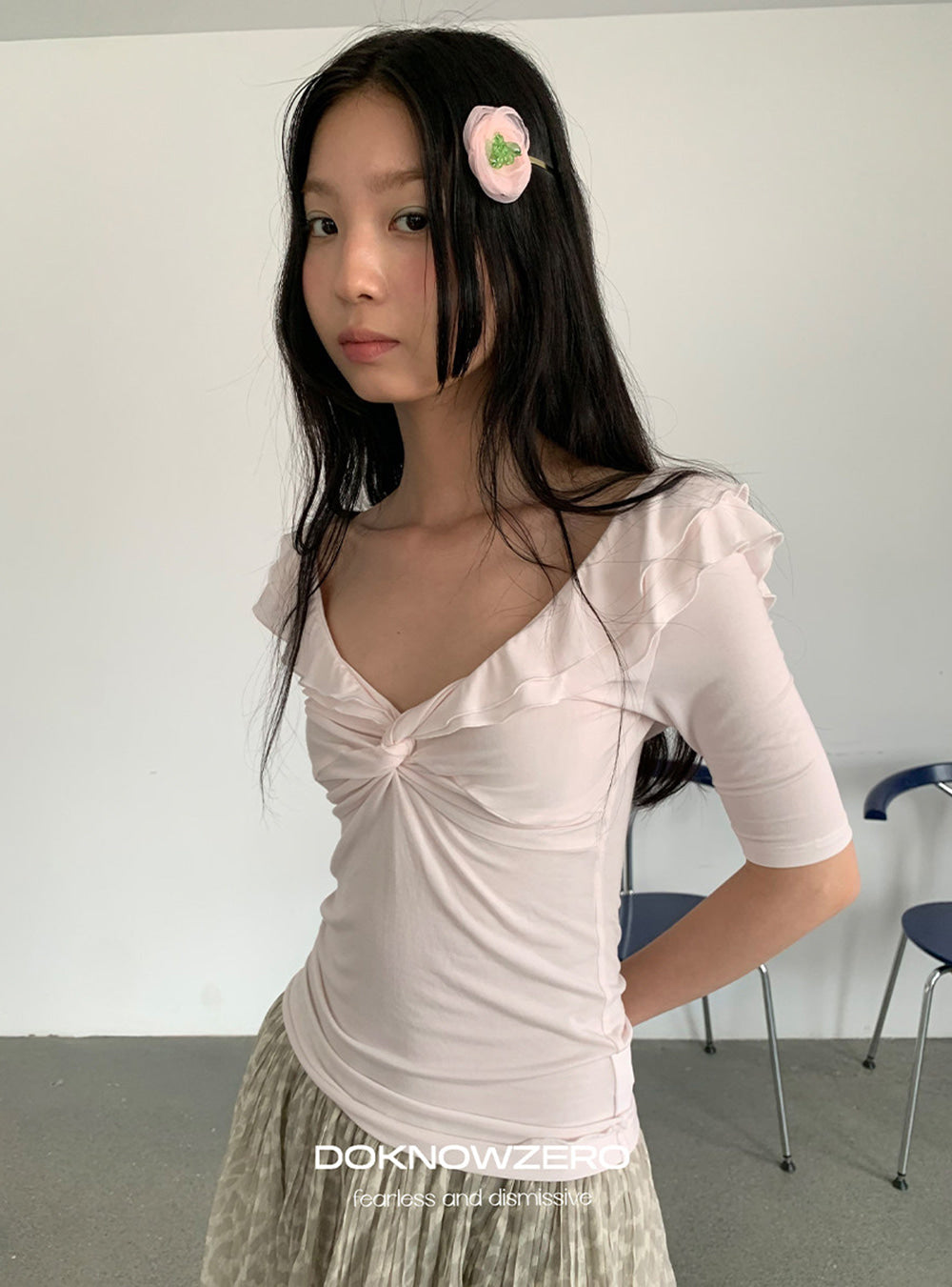 Peony Ruffle Twist Top