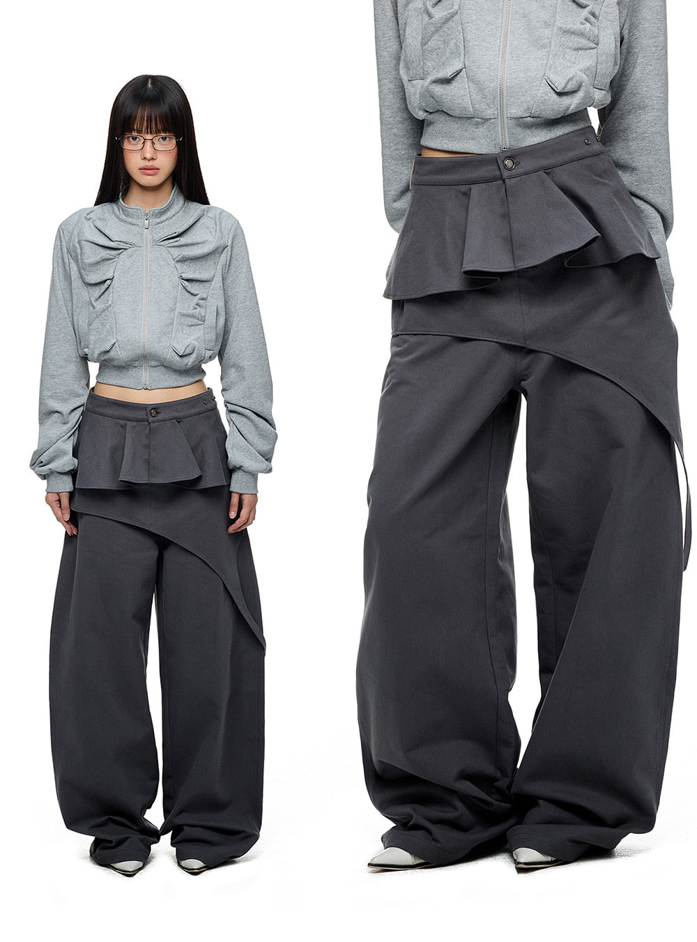 Two-Piece Irregular Flap Casual Pants