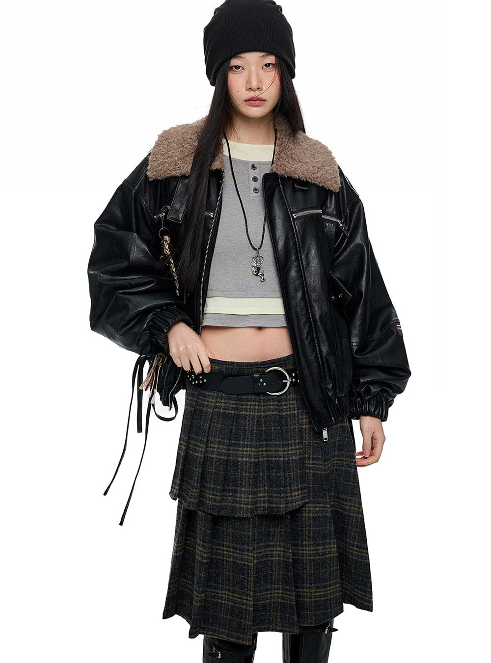 Collector Leather Quilted Moto Jacket
