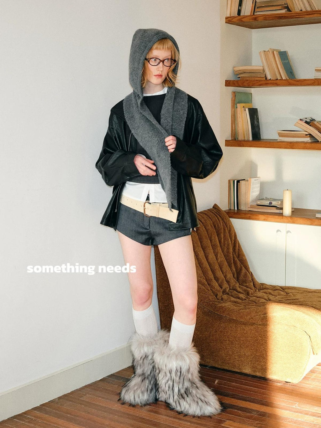 TRIA SELECT | KNITTED HOODED SCARF HAT SET【ID:TN00088】