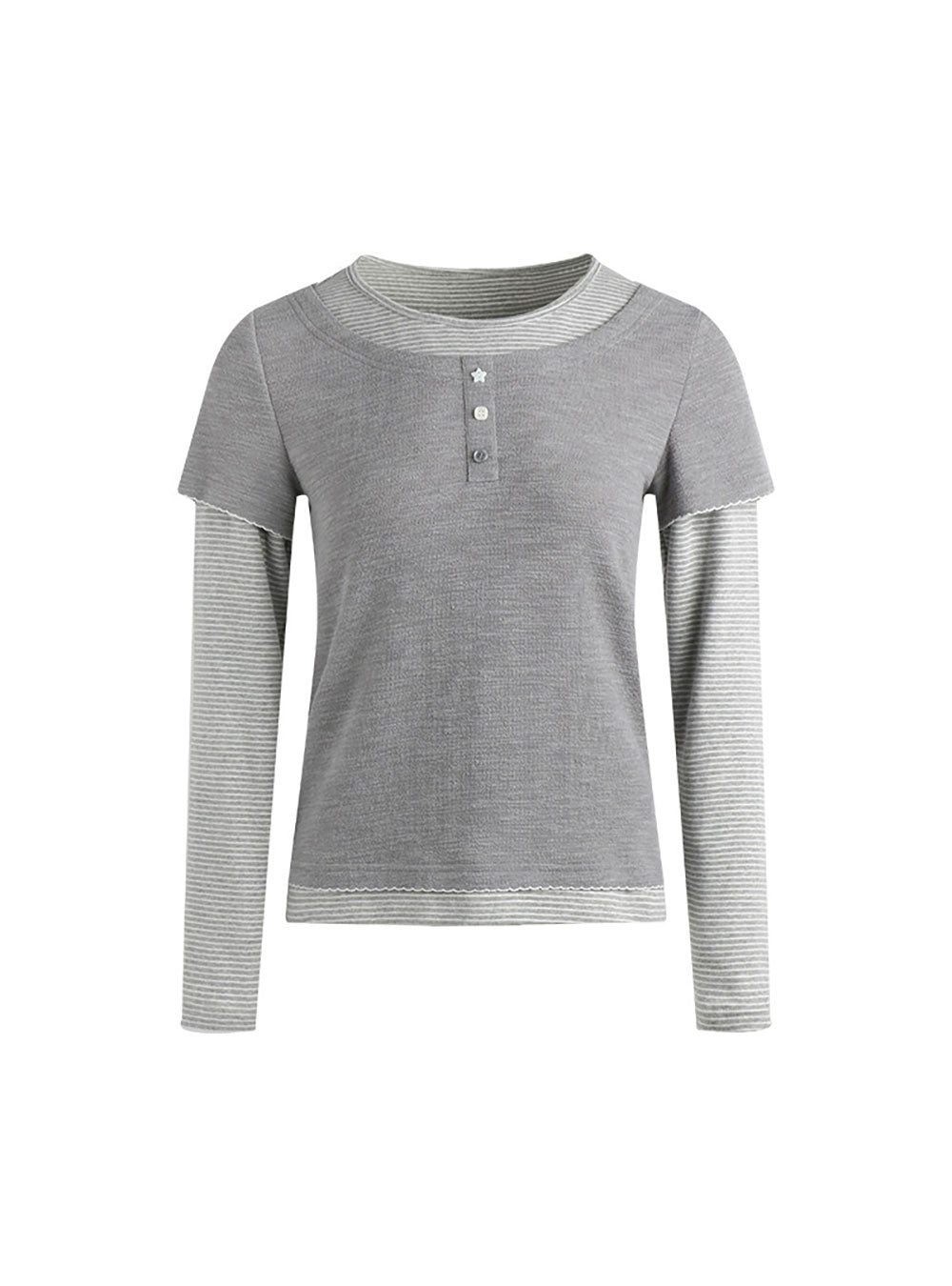 Layered Stripe Button Top (2color)