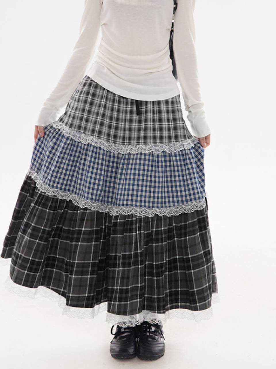 CryingCenter Layered Check Skirt
