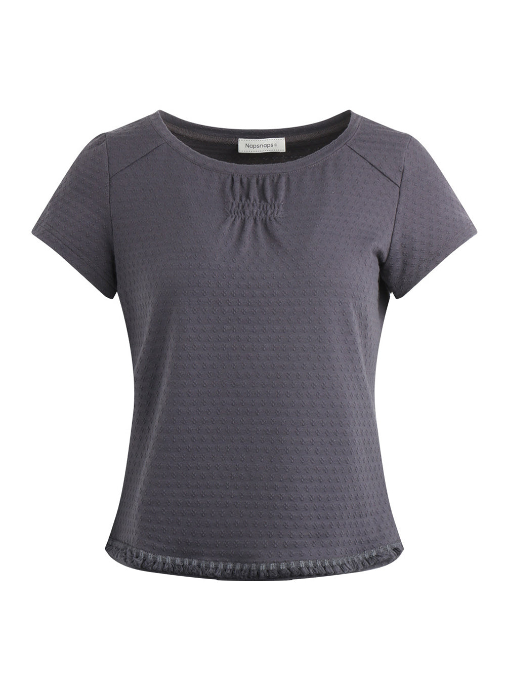 Seam Gathered Neck Top (2color)
