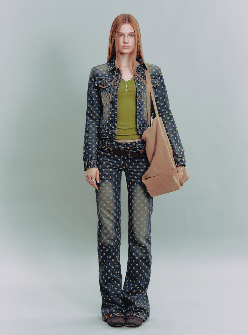 Polka Dot Denim Set-Up