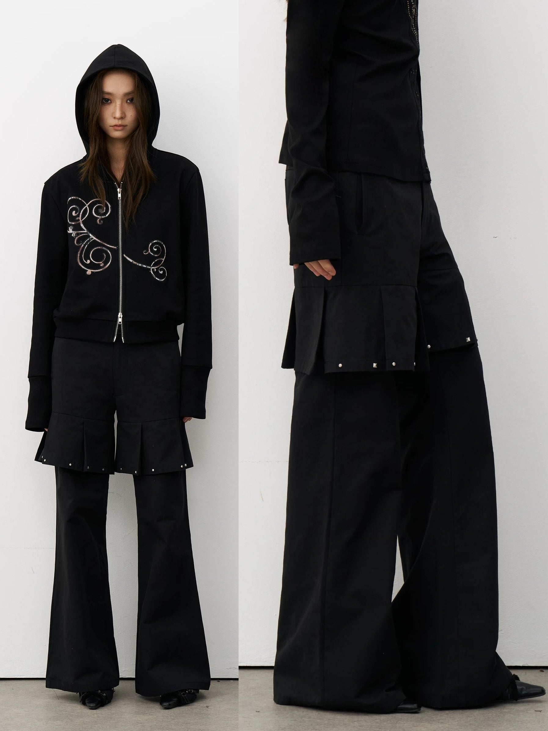 THELIGHT | CHIC BEADED TWO-PIECE PANTS【ID:TN00104】