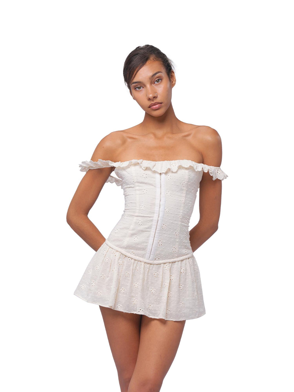 Summer Embroidered Peplum Waist Fitted Dress