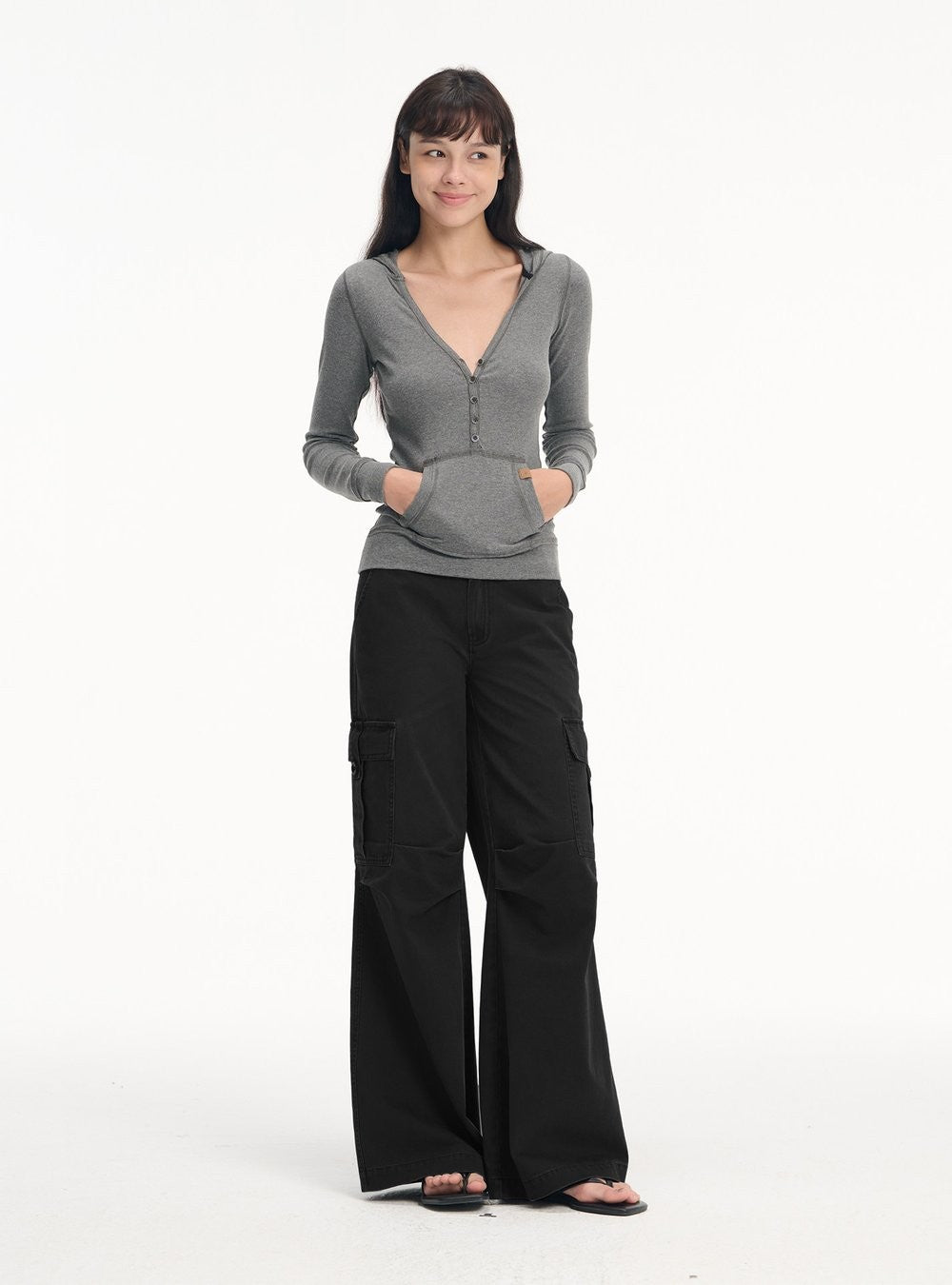 Washed 3D Cargo Wide Pants (3color)