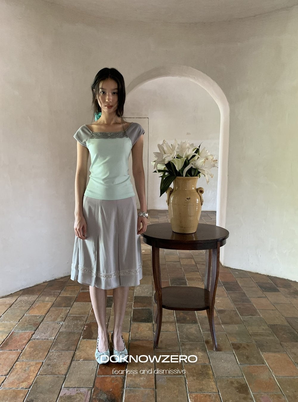 Mint Lace Frame Top