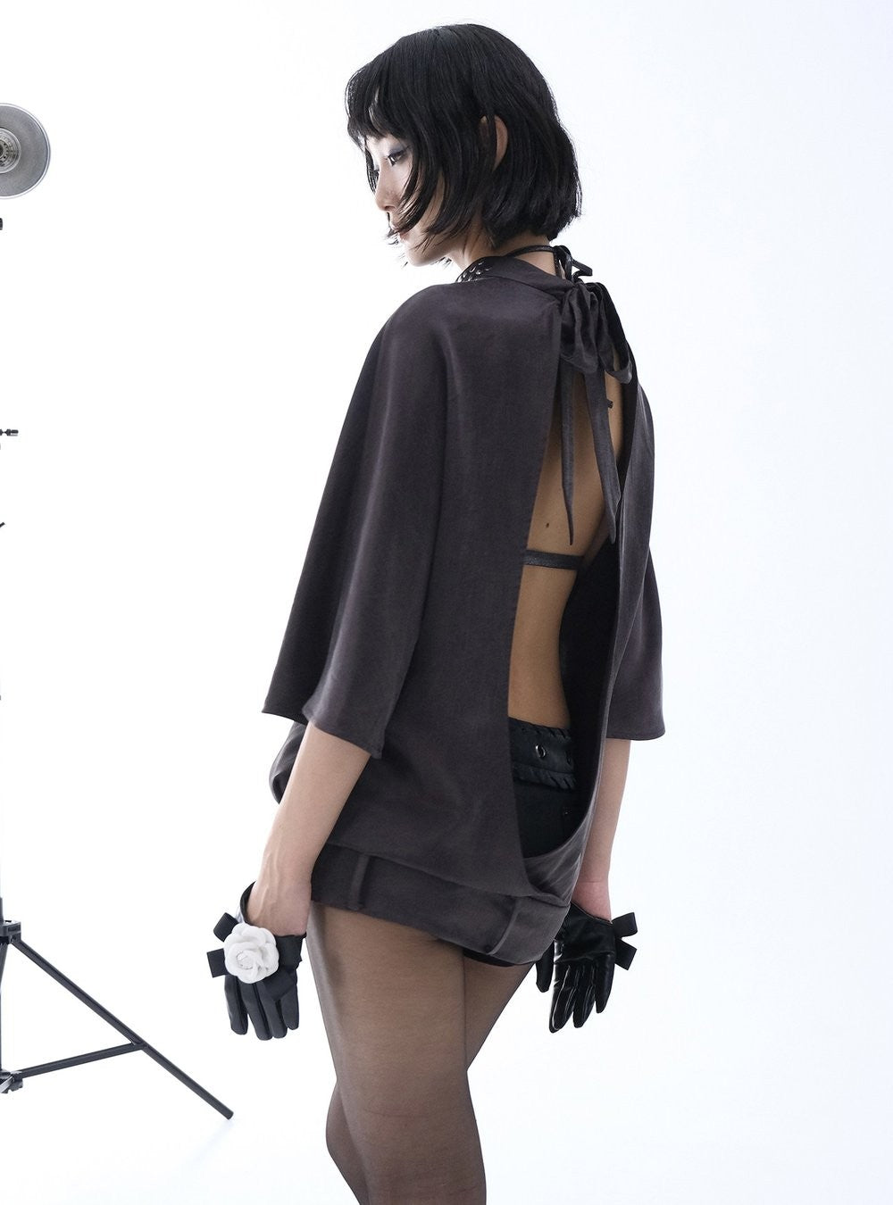 Metal Rivet Halter Back Top