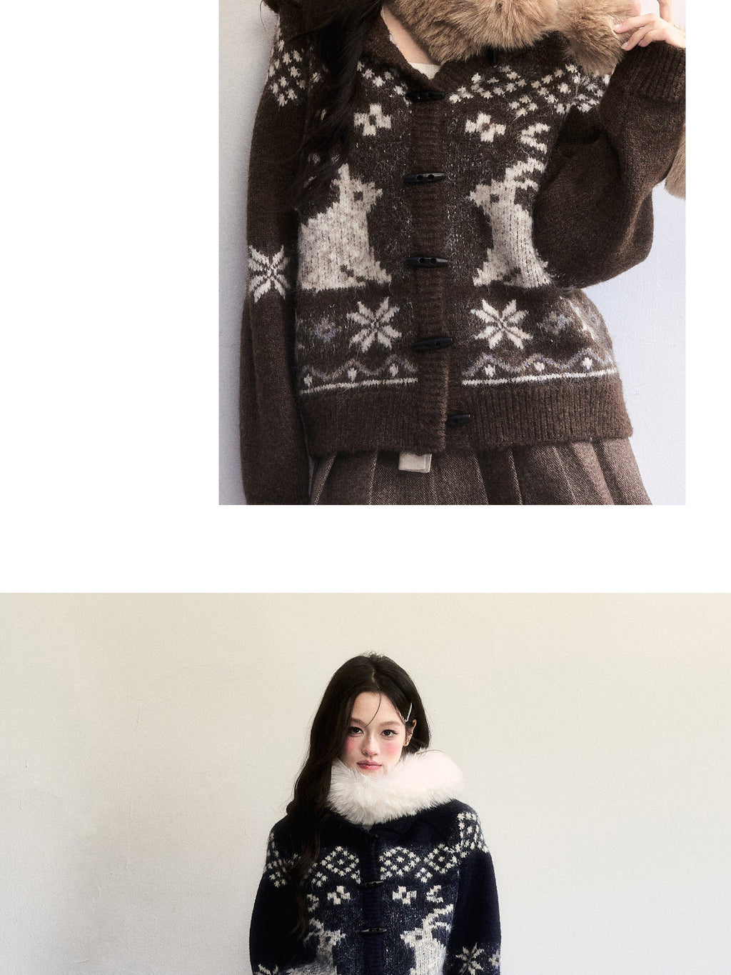 Fair Isle Pullover With Toggle Detail
