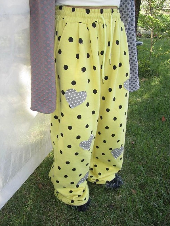 3months | CASUAL POLKA DOT WIDE LEG PANTS【ID:TN00036】