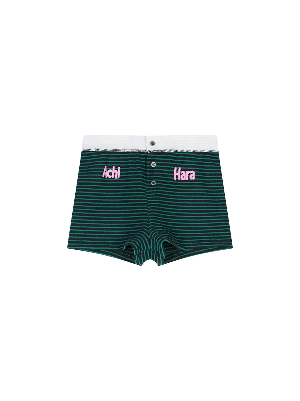 Breton Raspberry Elastic Waist Striped Shorts