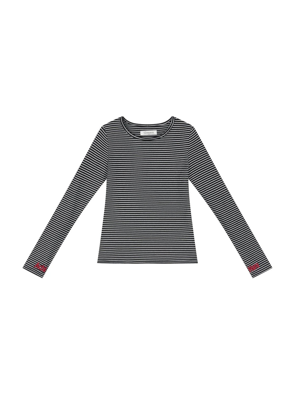 Breton Raspberry Slim Fit Long Sleeve Tee