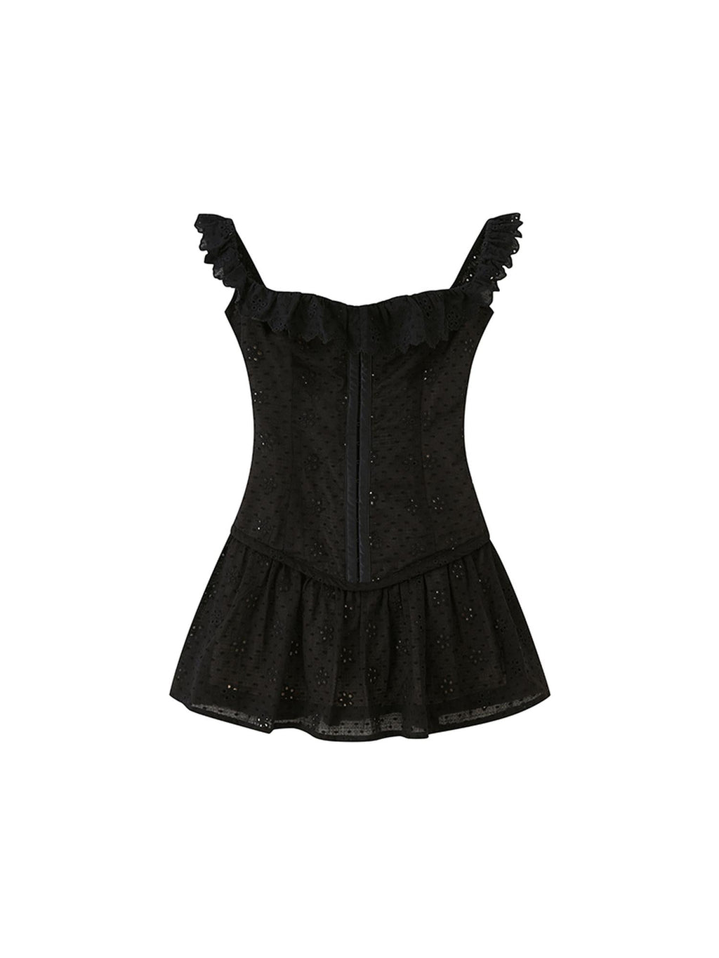 Summer Embroidered Peplum Waist Fitted Dress