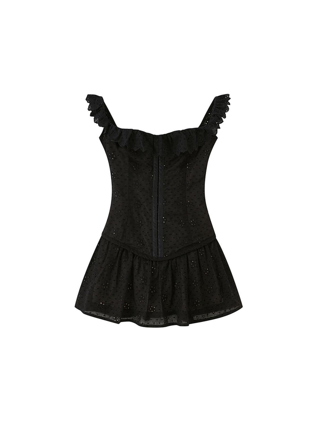 Summer Embroidered Peplum Waist Fitted Dress