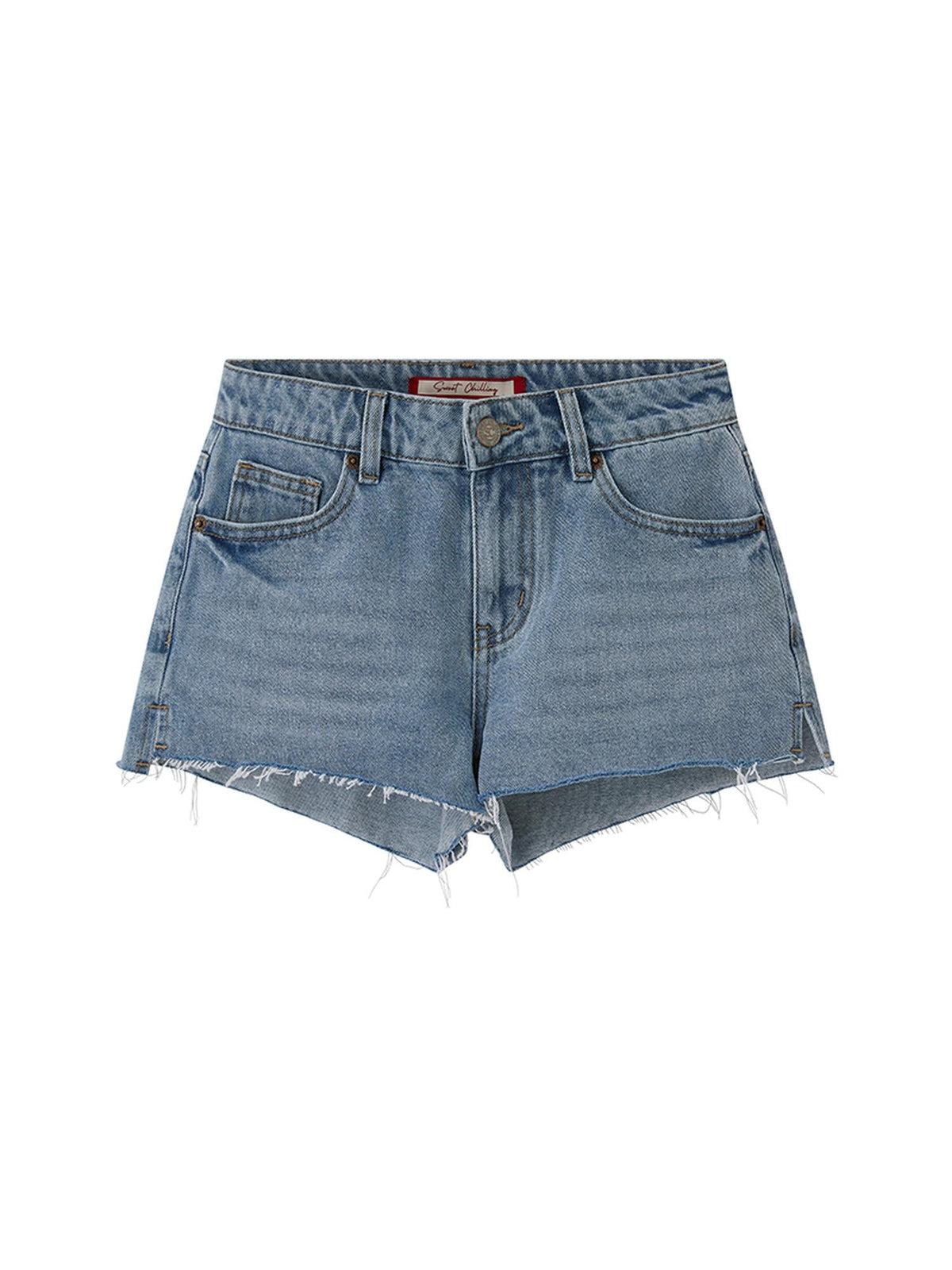 Blue White Washed Denim Shorts Hotpants For Women Summer Spring