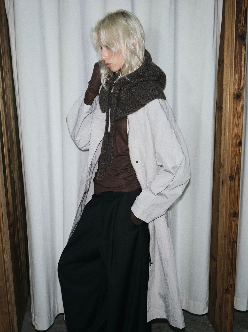 TRIA SELECT |  WINTER KNIT BALACLAVA SCARF HAT【ID:TN00004】