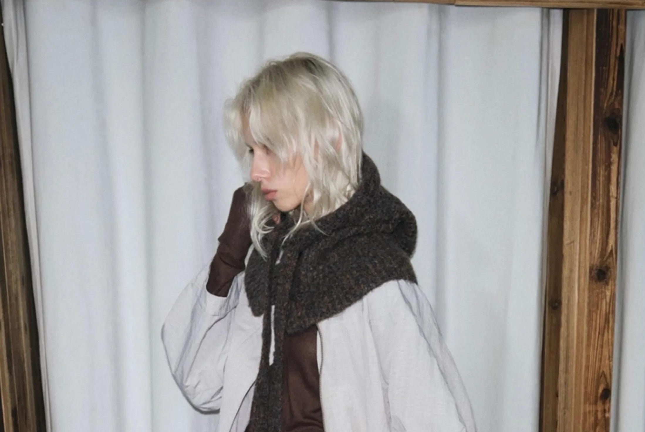 TRIA SELECT |  WINTER KNIT BALACLAVA SCARF HAT【ID:TN00004】