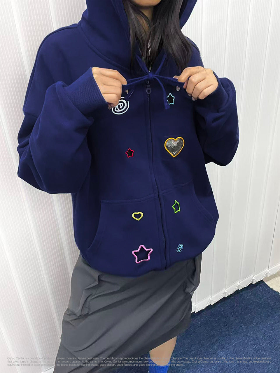 CryingCenter Star Heart Patch Hoodie