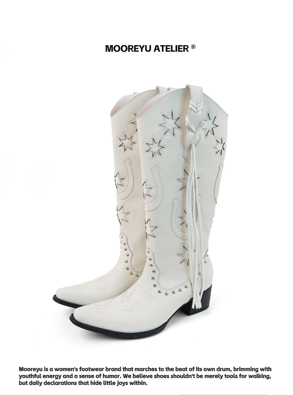 Frontier Glow Stitched Leather Long Boots