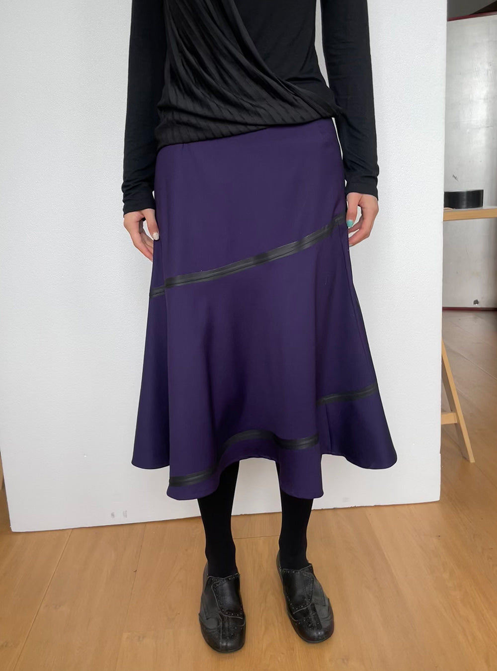 Bonded Spiral Flare Skirt