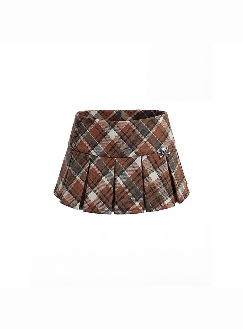 Amber Check Pleated Mini Skirt