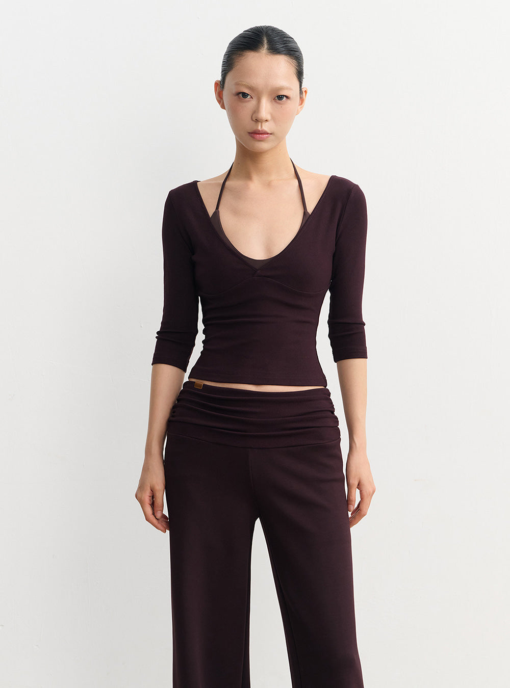 V-Neck Top & Flare Lounge Pants (2color)