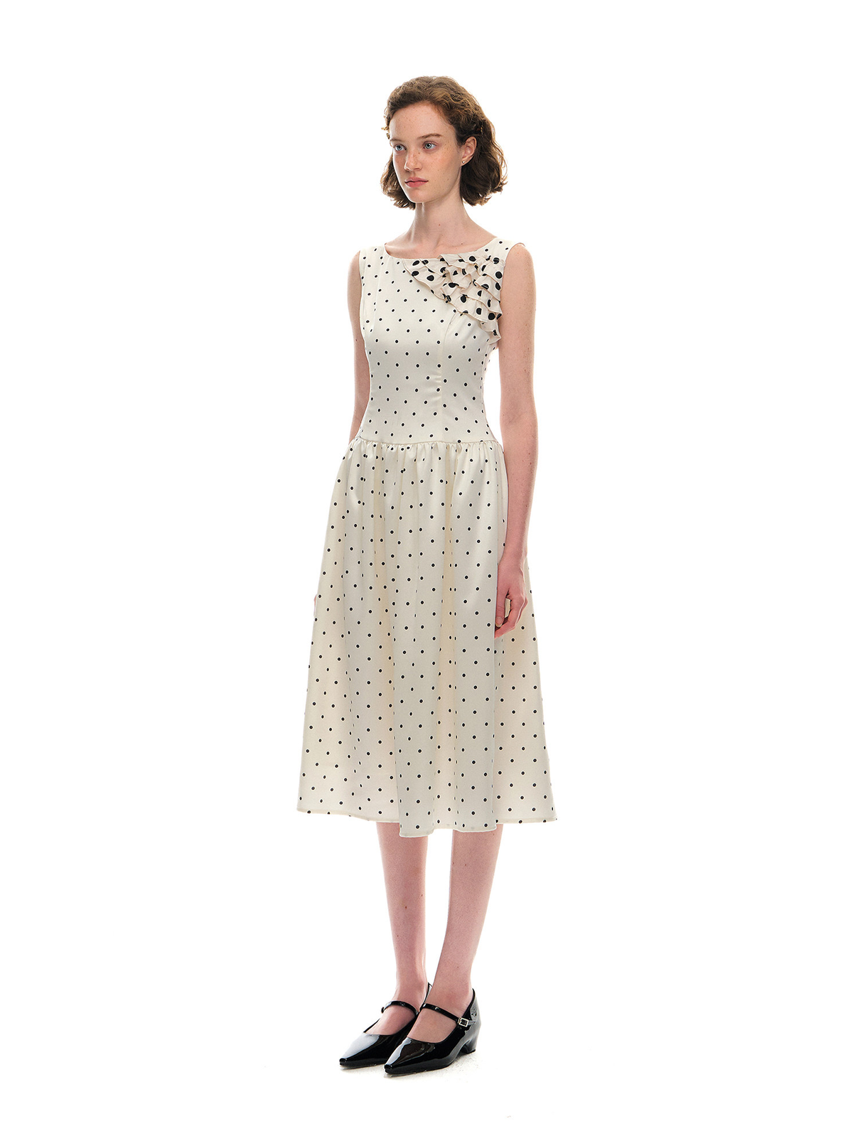 Romance Nanci Polka Satin Maxi Dress