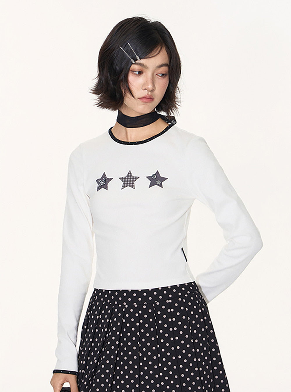 Triple Star Patch Long Sleeve Top