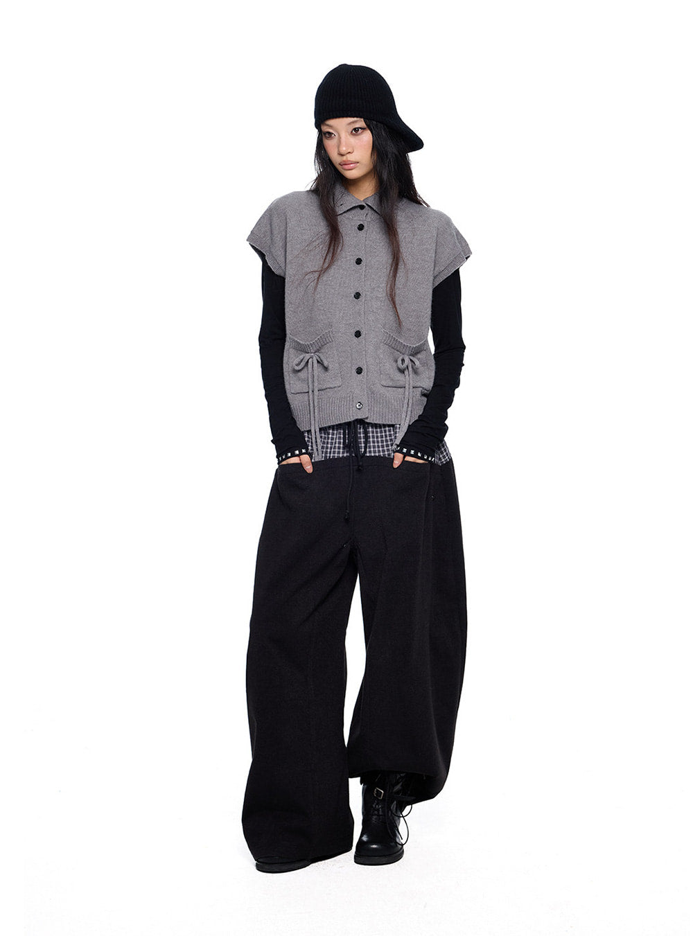 Pocket Wool Blend Knit Vest