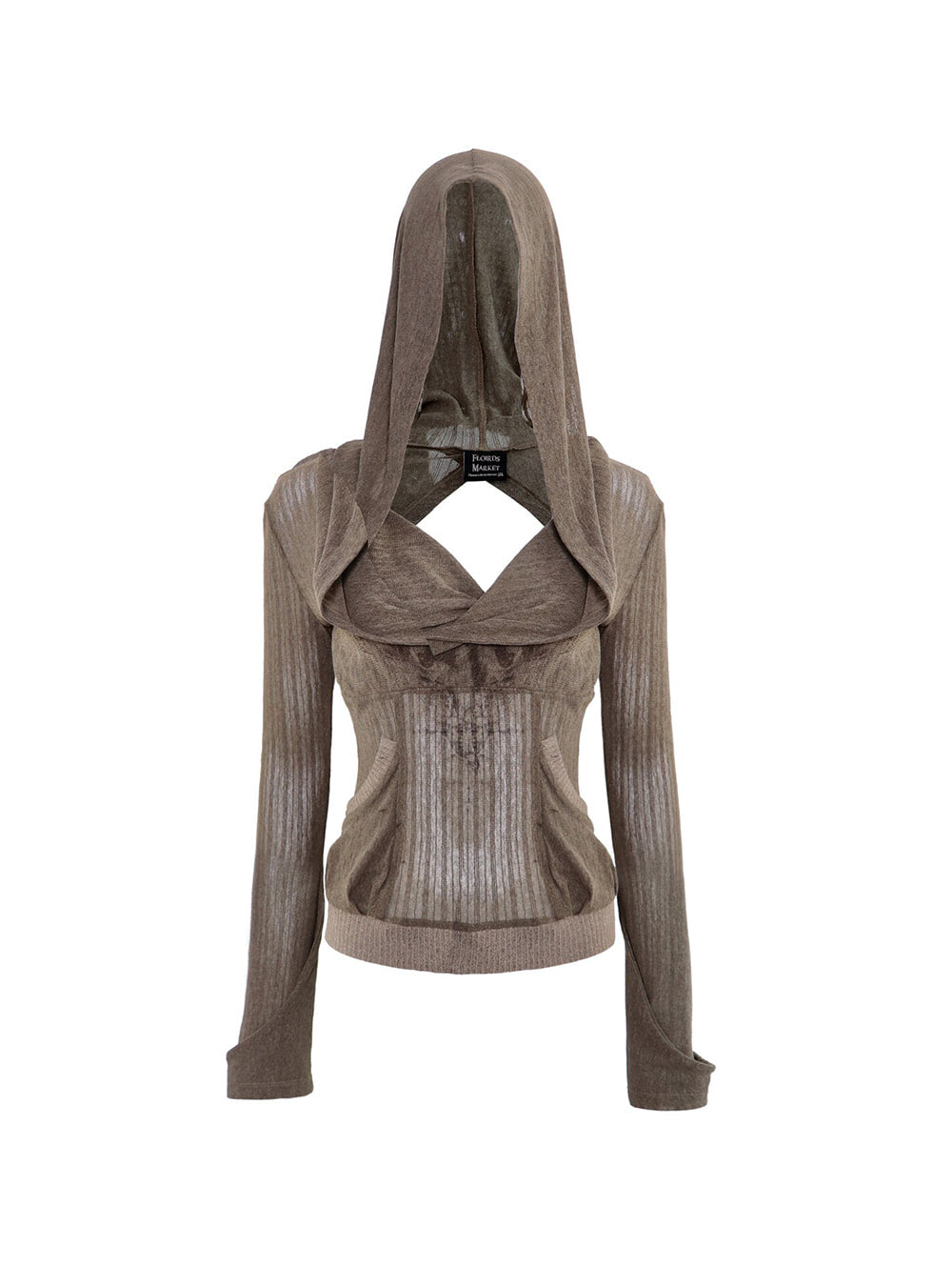Ghost Drift Cutout Hooded Cardigan (2color)