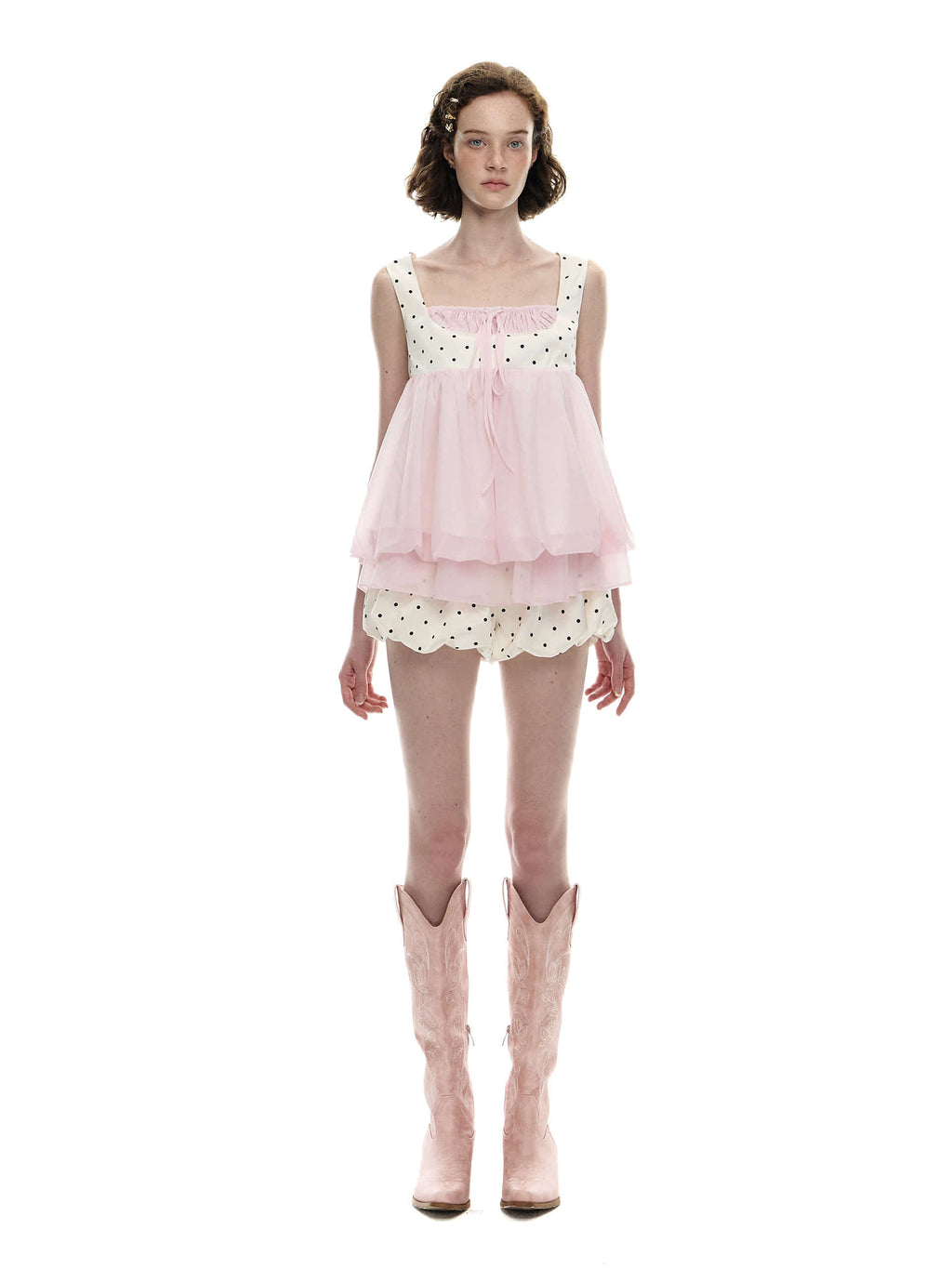 Romance Nanci Doll Bubble Top & Polka Skirt Set
